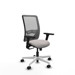 PIQUERAS Y CRESPO Silla de oficina Zulema con Mecanismo Sincro, Blanco y Gris