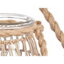 Portavelas Gift Decor Transparente Natural Vidrio Cuerda 14 x 21 cm 16 x 21 x 14 cm Bote (6 Unidades)