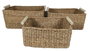 DKD Home Decor Set de 3 Cestas de Seagrass y Yute Natural 52x42x25 cm