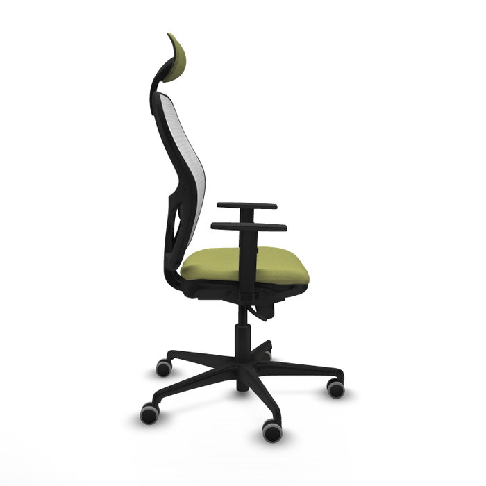 PIQUERAS Y CRESPO Silla de oficina Jorquera con mecanismo Sincro, tela Verde oliva y malla Blanco