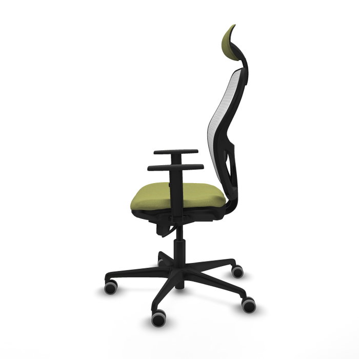 PIQUERAS Y CRESPO Silla de oficina Jorquera con mecanismo Sincro, Verde oliva y Blanco