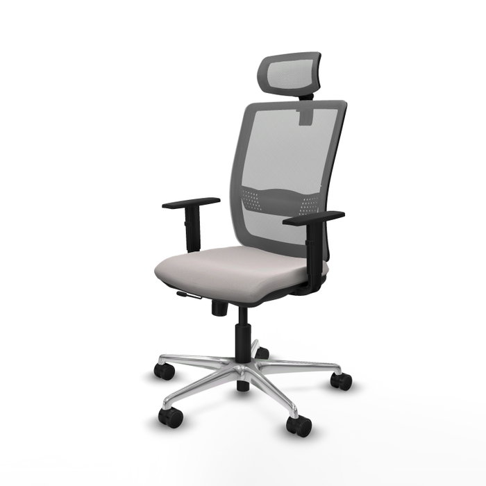 PIQUERAS Y CRESPO Silla de oficina Haches con mecanismo Sincro/Traslack, Blanco y Gris PIQUERAS Y CRESPO Silla de oficina Haches con mecanismo Sincro/Traslack, Blanco y Gris