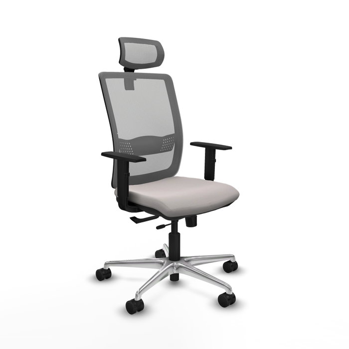 PIQUERAS Y CRESPO Silla de oficina Haches con mecanismo Sincro/Traslack, Blanco y Gris PIQUERAS Y CRESPO Silla de oficina Haches con mecanismo Sincro/Traslack, Blanco y Gris