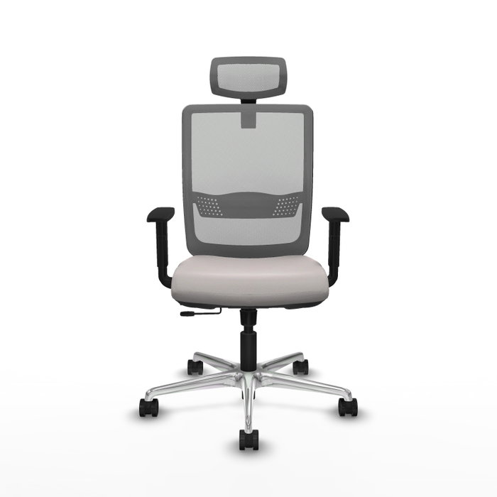 PIQUERAS Y CRESPO Silla de oficina Haches con mecanismo Sincro/Traslack, Blanco y Gris PIQUERAS Y CRESPO Silla de oficina Haches con mecanismo Sincro/Traslack, Blanco y Gris