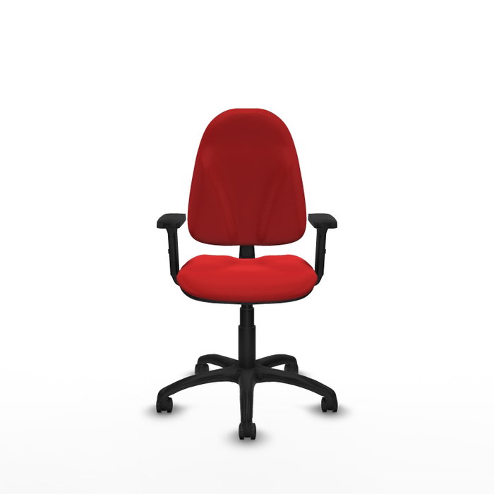 Silla de oficina Algarra con mecanismo Contacto permanente básico tapizada con Similpiel color Rojo. Equipada con Base poliamida negra, Brazos 2D y Ruedas autofrenantes Silla de oficina Algarra con mecanismo Contacto permanente básico tapizada con Similpiel color Rojo. Equipada con Base poliamida negra, Brazos 2D y Ruedas autofrenantes