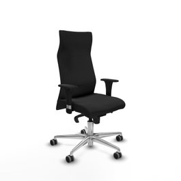 PIQUERAS Y CRESPO Sillón Albacete Negro con Mecanismo Sincro y Base de Aluminio