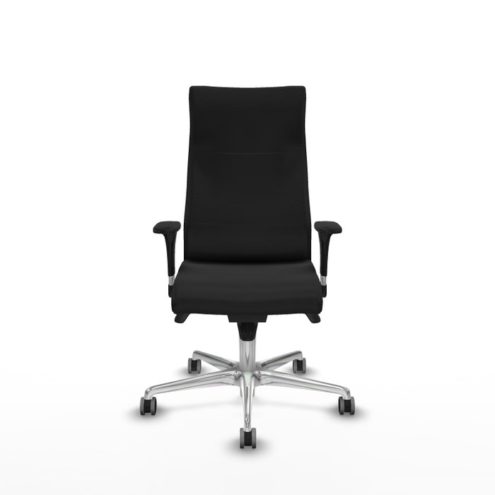 PIQUERAS Y CRESPO Sillón Albacete Negro con Mecanismo Sincro y Base de Aluminio