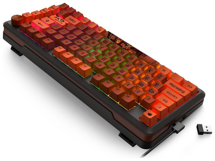 Redragon K4PUC21N0 PRO Teclado Mecánico Inalámbrico 81 Teclas RGB USB-C Recargable para Gaming