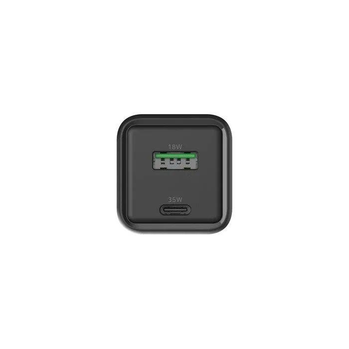 Coolbox Cargador de Pared GaN 35W USB-C y USB-A Negro