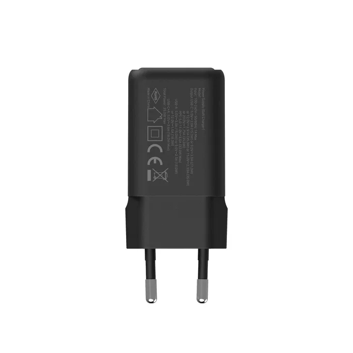 Coolbox Cargador de Pared GaN 35W USB-C y USB-A Negro