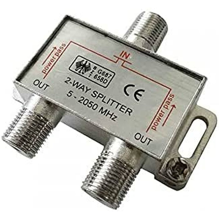Edm Separador de señal TV/Sat 1 entrada 2 salidas 5-2050 MHz