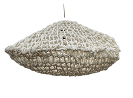 DKD Home Decor Lámpara de Techo de Fibra Trenzada Cruda 65x65x35 cm