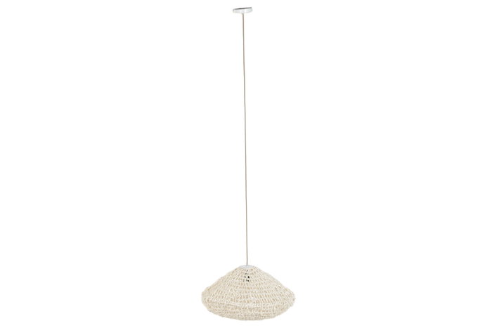 DKD Home Decor Lámpara de Techo de Fibra Trenzada Cruda 65x65x35 cm