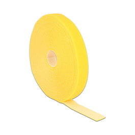 DeLOCK 18740 Cinta de velcro en rollo, 10 m x 20 mm, Amarillo