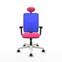 PIQUERAS Y CRESPO Silla de oficina Motilla con mecanismo Sincro, Rosa y Azul