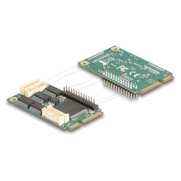 DeLOCK 95279 Mini PCIe I/O Card - Tarjeta de Expansión con 4 Puertos Serie RS-232 y 1 Puerto Paralelo, 460.8 Kbit/s