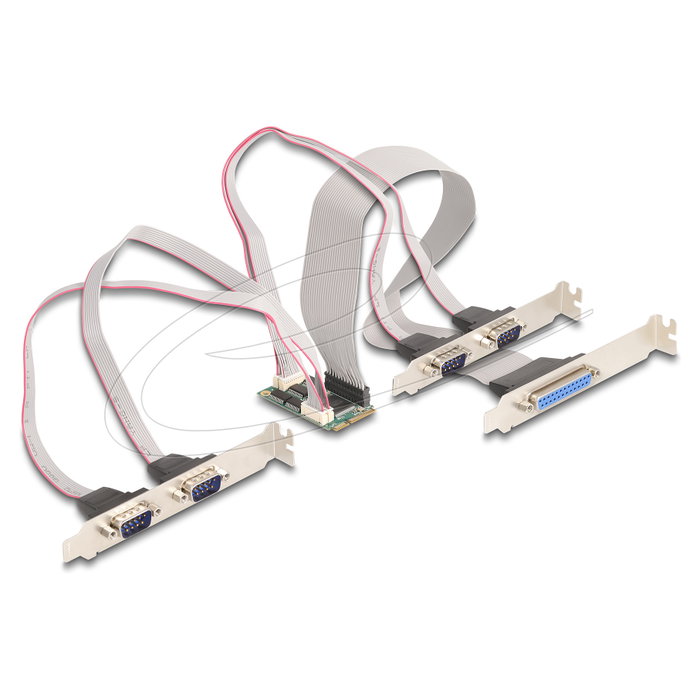 DeLOCK 95279 Tarjeta de interfaz Mini PCIe con 4 puertos RS-232 y 1 puerto paralelo