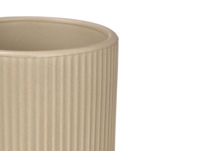 Vessia Vaso Rayas Surtidos Neutros 270ml Cerámica Beige Blanco Gris Negro 8x8x9cm Apto Lavavajillas Microondas Congelador (Set de 24)