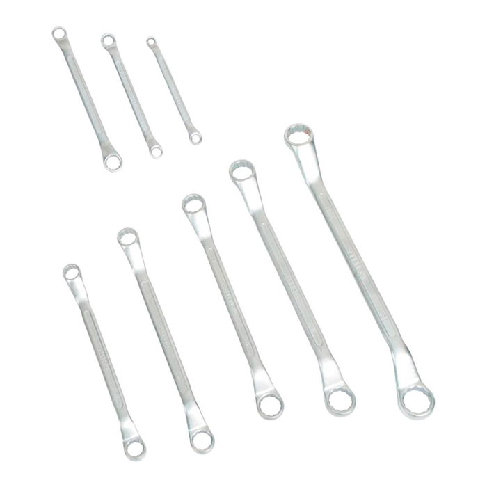 Workpro Juego de 8 Llaves de Estrella Acodadas Dobles de Acero Cromo-Vanadio, tamaños 6-22 mm, con Caja Organizadora Serie Modular (compatible ref. 21325)