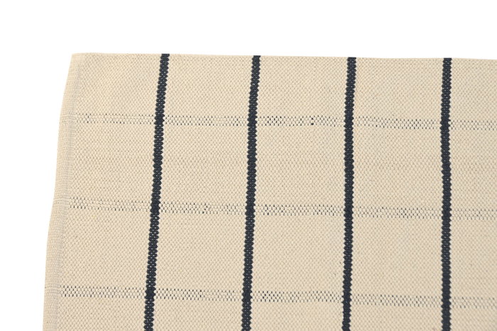 DKD Home Decor Alfombra de Algodón con Rayas Crudo y Azul 120x170 cm