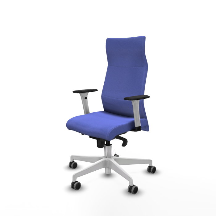 PIQUERAS Y CRESPO Sillón Albacete Azul Claro con Mecanismo Sincro y Base Blanca