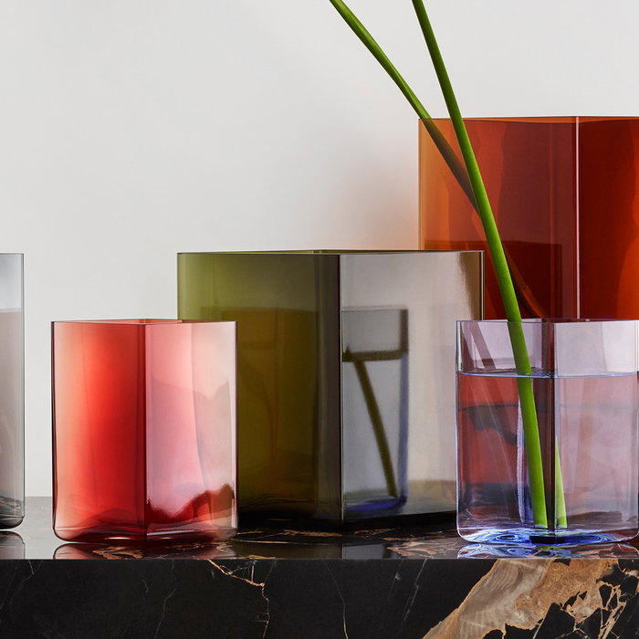 Iittala Jarrón Ruutu 20,5 Moss Green altura 18 cm (2 Unidades)