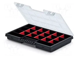 KISTENBERG Contenedor Colectivo con Particiones Negro 290x195x35mm