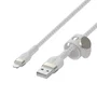 Belkin CAA010BT2MWH Cable Lightning a USB A Blanco, Cable de Conector Lightning 2 m para Carga y Sincronización, Cable trenzado de silicona blanco