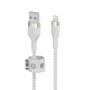 Belkin CAA010BT2MWH Cable Lightning a USB A Blanco, Cable de Conector Lightning 2 m para Carga y Sincronización, Cable trenzado de silicona blanco