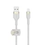 Belkin CAA010BT2MWH Cable Lightning a USB A Blanco, Cable de Conector Lightning 2 m para Carga y Sincronización, Cable trenzado de silicona blanco