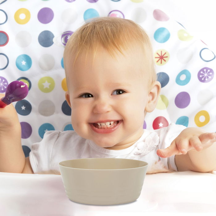 Tom et Zoe Juego De 4 Bols Para Bebé Diámetro 11.8 cm Colores Rosa, Amarillo, Gris y Azul