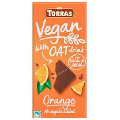 TORRAS Chocolate Vegano con Bebida de Avena y Naranja 100gr TORRAS Chocolate Vegano con Bebida de Avena y Naranja 100gr