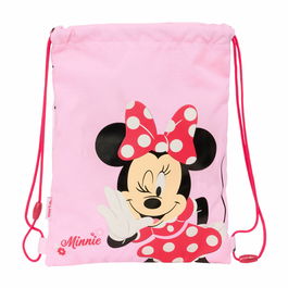 Bolsa Mochila con Cuerdas Minnie Mouse Naive Rosa 26 x 34 x 1 cm