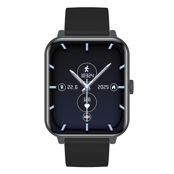 Myphone Watch Classic 2 - Smartwatch, Pantalla Táctil 1.8", Bluetooth 5.0, Monitoreo de Frecuencia Cardíaca, SPO2, IP65, para iOS y Android - Negro