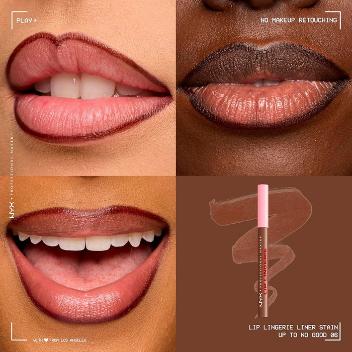 NYX Professional Makeup Lip Lingerie Stain & Liquid Lipstick Delineador Labial Larga Duración - #Up To No Good - 1 u
