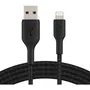 Belkin Cable Trenzado Lightning a USB-A, Negro, 2 Metros, BEL0745883788743