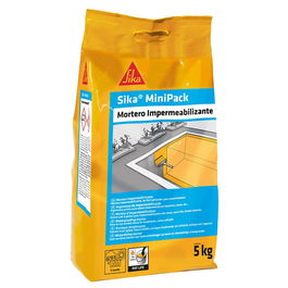 Sika - Mortero Impermeabilizante Monocomponente Blanco para Revestimientos, 5 kg, para Cimentaciones, Sótanos y Muros