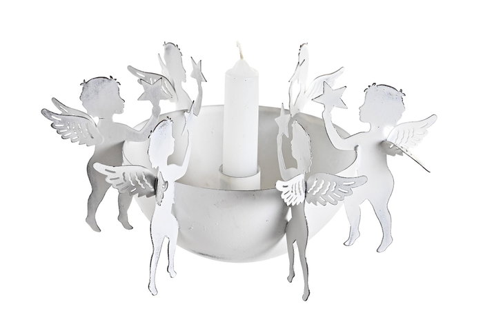 DKD Home Decor Portavelas de Metal Blanco DKD Home Decor Portavelas de Metal Blanco