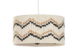DKD Home Decor Lámpara de Techo de Algodón y Rafia Trenzado 39x39x21 cm