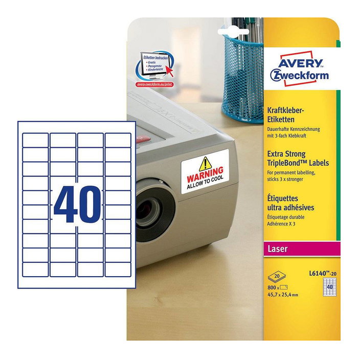 AVERY Zweckform Etiquetas Autoadhesivas L6140-20 de Poliéster AVERY Zweckform Etiquetas Autoadhesivas L6140-20 de Poliéster