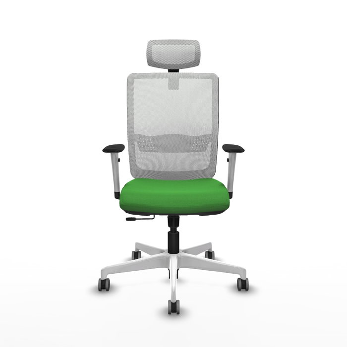 PIQUERAS Y CRESPO Silla de oficina Haches Verde con malla Blanca