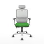 PIQUERAS Y CRESPO Silla de oficina Haches Verde con malla Blanca