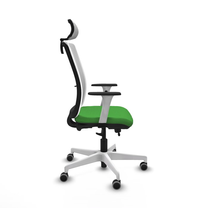 PIQUERAS Y CRESPO Silla de oficina Haches Verde con malla Blanca