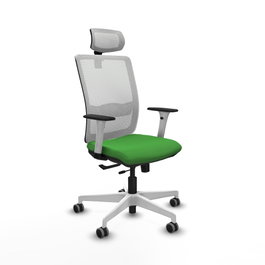 PIQUERAS Y CRESPO Silla de oficina Haches Verde con malla Blanca