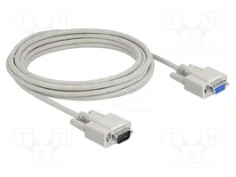 DeLOCK Cable serial Sub-D9 de 5 m, conector macho a hembra, beige