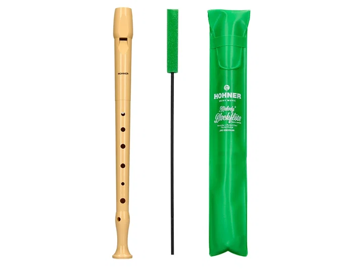 Hohner Flauta Dulce Serie Melody Color Marfil con Funda Verde