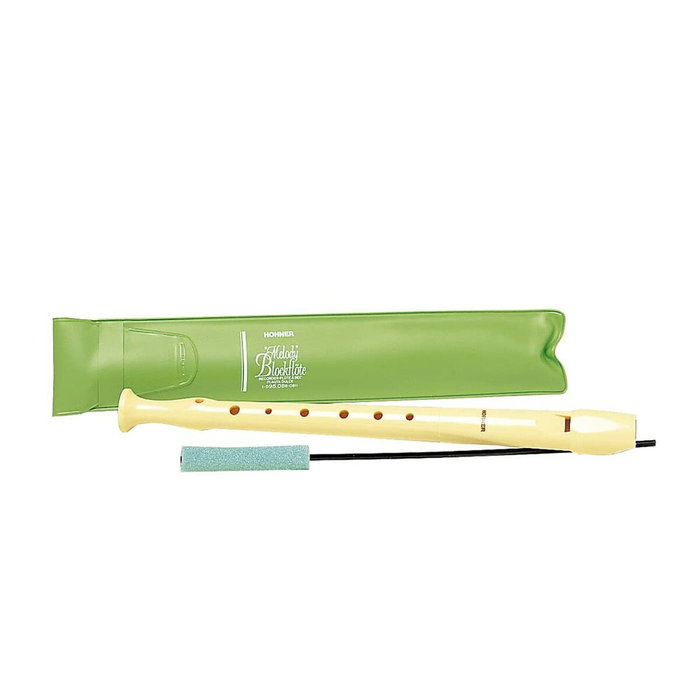 Hohner Flauta Dulce Serie Melody Color Marfil con Funda Verde