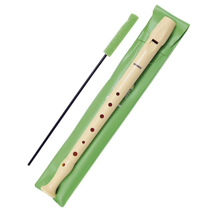 Hohner Flauta Dulce Serie Melody Color Marfil con Funda Verde