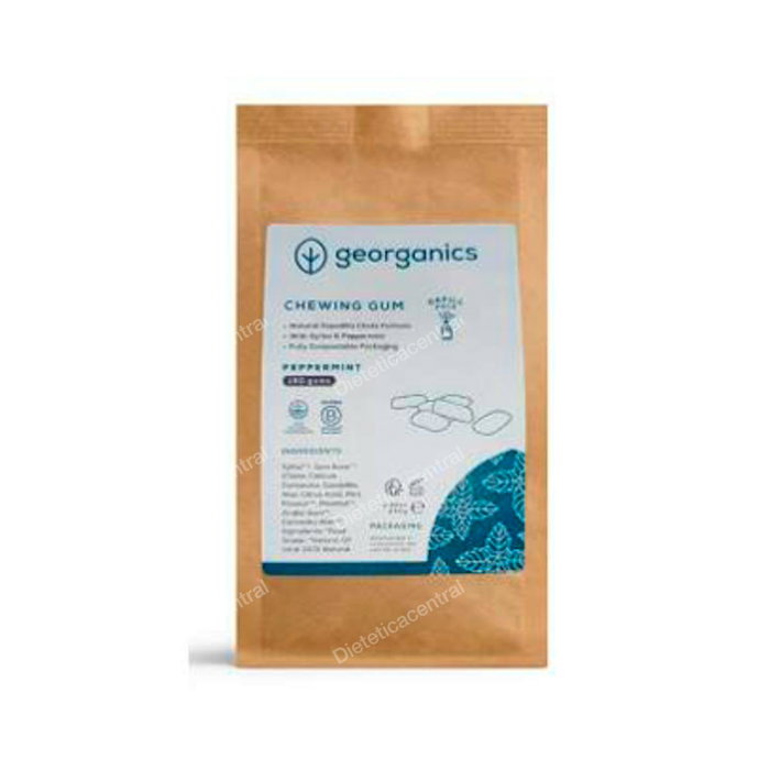 GEORGANICS Chicles Menta Y Xilitol 140 Chicles Naturales Refrescantes
