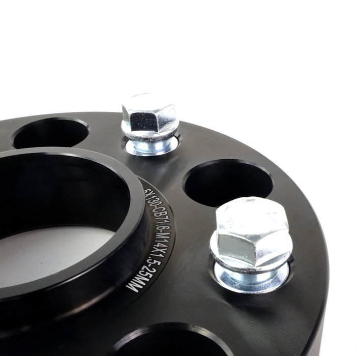 Omp OMPS09082501 Juego de Separadores de Llantas 25 mm PCD 5x130 Aluminio Forjado Color Negro Cb:71.6 Od:170 Tornillo M14x1.5